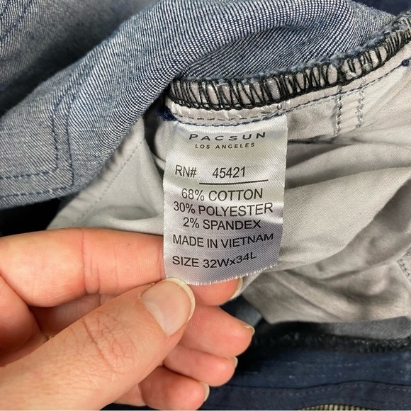 PacSun: Men's Active Stretch Skinny Dark Wash Denim Jeans Full Length Size 32X34 - Picture 5 of 6